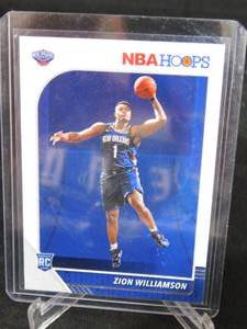 lot 82 image: 2019-20 NBA Hoops Zion Williamson Rookie Card #258 LK