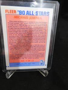 lot 92 image: 1990 Fleer Basketball Michael Jordan All-Stars Card #5
