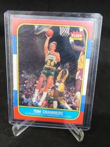 lot 97 image: 1986 Fleer Tom Chambers Rookie Card #15 LK