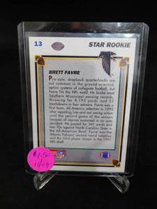 lot 108 image: 1991 Upper Deck Brett Favre Rookie Card #13 LK