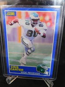 lot 110 image: 1989 Score Cris Carter Rookie Card #72 HOFer LK