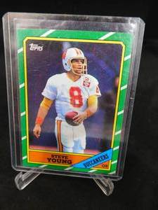 lot 115 image: 1986 Topps Steve Young Rookie Card #374 LK