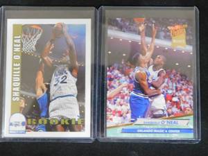 lot 139 image: (2) 1992-93 Shaquille Oneal Rookie Cards Ultra #328 & Hoops #442