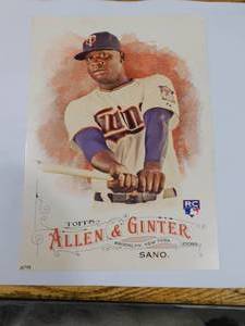 lot 152 image: 2016 Topps Vault 11x16 Allen & Ginter Miguel Sano Rookie Serial #0199