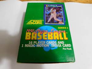 lot 195 image: 1991 Score Series 1 Baseball Wax Box With (36) Packs
