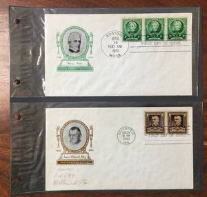 lot 24 image: (2) 1940 First Day Issue Stamps