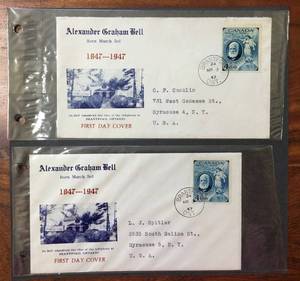 lot 51 image: (2) 1947 First Day Issue Stamps