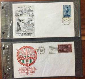 lot 54 image: (2) 1947 First Day Issue Stamps