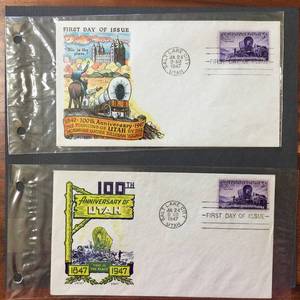 lot 55 image: (2) 1947 First Day Issue Stamps