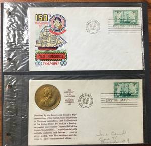 lot 56 image: (2) 1947 First Day Issue Stamps