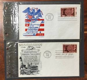 lot 61 image: (2) 1948 First Day Issue Stamps