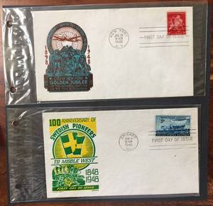 lot 63 image: (2) 1948 First Day Issue Stamps