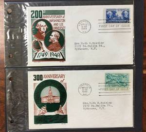 lot 89 image: (2) 1949 First Day Issue Stamps