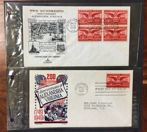 lot 90 image: (2) 1949 First Day Issue Stamps