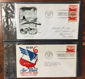 lot 91 image: (2) 1949 First Day Issue Stamps