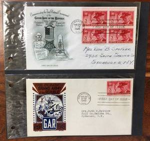 lot 92 image: (2) 1949 First Day Issue Stamps