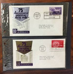 lot 95 image: (2) 1949 First Day Issue Stamps