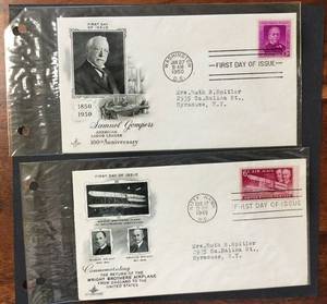 lot 96 image: (1) 1949 & (1) 1950 First Day Issue Stamps