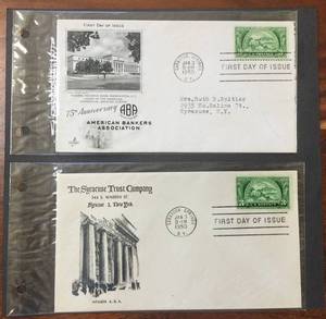 lot 97 image: (2) 1950 First Day Issue Stamps