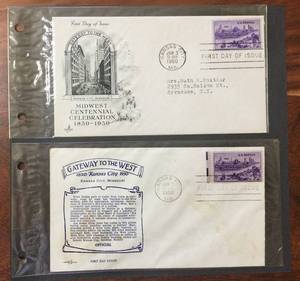 lot 98 image: (2) 1950 First Day Issue Stamps