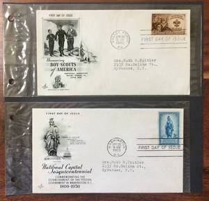 lot 99 image: (2) 1950 First Day Issue Stamps