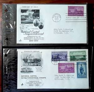 lot 104 image: (2) 1950 First Day Issue Stamps