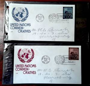 lot 107 image: (2) 1953 First Day Issue Stamps