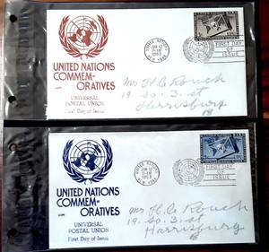 lot 108 image: (2) 1953 First Day Issue Stamps