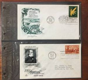 lot 114 image: (1) 1953 & (1) 1954 First Day Issue Stamps