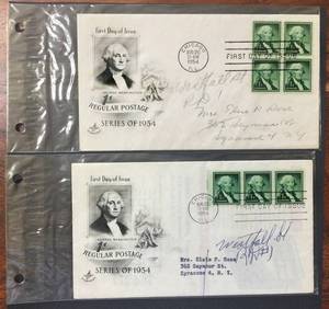 lot 117 image: (2) 1954 First Day Issue Stamps