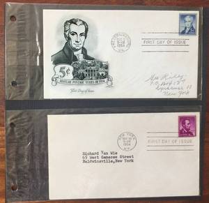 lot 119 image: (2) 1954 First Day Issue Stamps