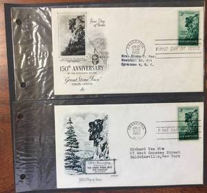 lot 124 image: (2) 1955 First Day Issue Stamps