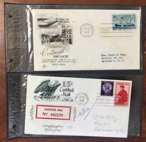 lot 125 image: (2) 1955 First Day Issue Stamps