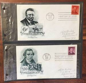 lot 128 image: (2) 1955 First Day Issue Stamps