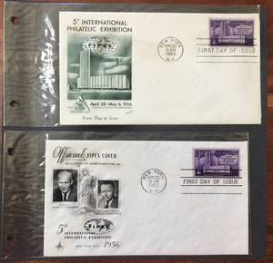 lot 130 image: (2) 1956 First Day Issue Stamps