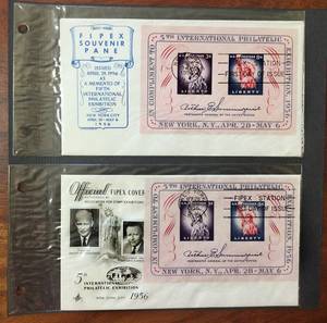 lot 131 image: (2) 1956 First Day Issue Stamps