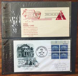 lot 134 image: (2) 1956 First Day Issue Stamps