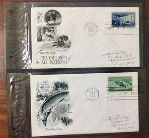 lot 141 image: (2) 1956 First Day Issue Stamps