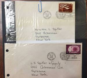 lot 143 image: (1) 1956 & (1) 1957 First Day Issue Stamps