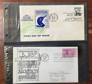 lot 144 image: (2) 1957 First Day Issue Stamps