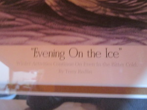 Terry Redlin Evening On The Ice Signed & Numbered  #2469500 (2005) Image Size 18 12x32 Frame Size 30x43