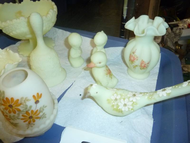 group of custard glass, all of the ...