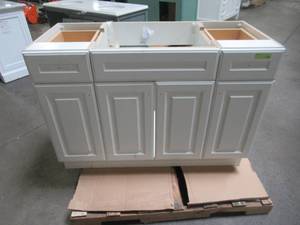 lot 2 image: Glacier Bay Glensford 48 in. W x 21.65 in. D Vanity Cabinet in White GF4821-WH