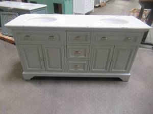 Sadie 38 in. W x 21.5 in. D Vanity in Antique Light Cyan with Marble Vanity Top in Natural White with White Sinks Sadie 38 in. W x 21.5 in. D Vanity in Antique Light Cyan with Marble Vanity Top in Natural White with White Sinks