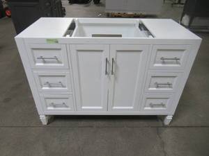 lot 9 image: Home Decorators Collection Stockham 48 in. W x 21-12 in. D Bathroom Vanity Cabinet Only in White 19043-V48-WT