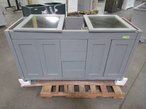 lot 10 image: Home Decorators Collection Westcourt 61 in. W Bath Vanity in Sterling Gray with Mirrors WT60P4-ST