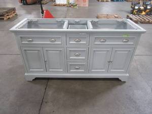 lot 11 image: Home Decorators Collection Sadie 67 in. W x 21.5 in. D Vanity in Dove Grey MD-V1834