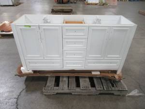 lot 17 image: Glacier Bay Candlesby 60 in. W x 19 in. D Bathroom Vanity in White CD60P2-WH
