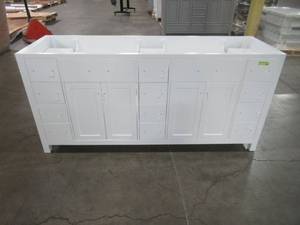 lot 27 image: Design Element Valentino 72 in. W x 22 in. D Bath Vanity in White V01-72-WT