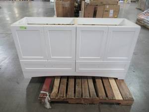 lot 30 image: Glacier Bay Lancaster 60.25 in. W Vanity in White LC60P2COM-WH